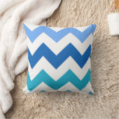 ブルージグザグシボロンピロー クッション (ブランケット)