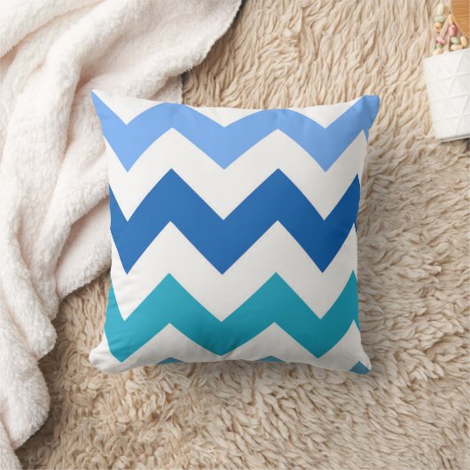 ブルージグザグシボロンピロー クッション (ブランケット)