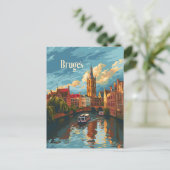 ブルージズベルギーヴィンテージアート ポストカード (スタンド正面)