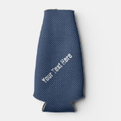 ブルージフェイクーンズ生地ボトルクール-カスタム文字 ボトルクーラー (正面)