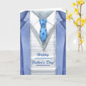 ブルージャケット父の日のグリーティングカード カード (黄色い花)