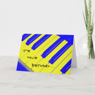 ブルージャジーキーボード誕生日カード カード