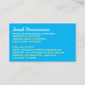 ブルージャニカ清掃修理メンテナンスレディ 名刺 (裏面)