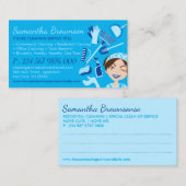 ブルージャニクルレディーガールクリーニングアポイントメント 名刺 (正面/裏面)