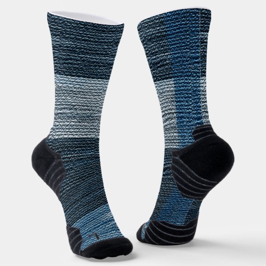 ブルージャンのパッチワークのラップ。 ソックス (傾斜あり)