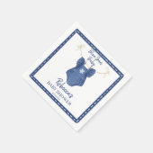 ブルージャンの女の子の服をオンラインの赤ちゃんシャワー スタンダードカクテルナプキン (角)