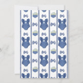 ブルージャンの女の子の服をオンラインの赤ちゃんシャワー 招待状 (裏面)