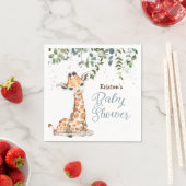 ブルージャングルサファリキリン動物園ベビーシャワー スタンダードカクテルナプキン (インサイチュ)