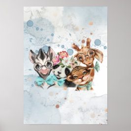 ブルージャングルサファリワイルドワンベビーシャワーボーイ ポスター