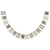 ブルージャングルサファリ動物パターン誕生日写真 バンティングフラッグ (全)