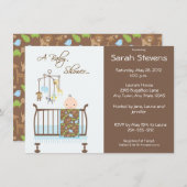 ブルージャングル子供部屋ベビーシャワー招待状 招待状 (正面/裏面)