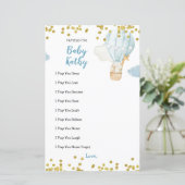 ブルージャングル熱気球祈りの言葉ベビーカード (スタンド正面)