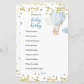 ブルージャングル熱気球祈りの言葉ベビーカード (正面/裏面)