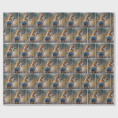 ブルージャンショーツを履いたコルギドッグ ラッピングペーパー (フラット)