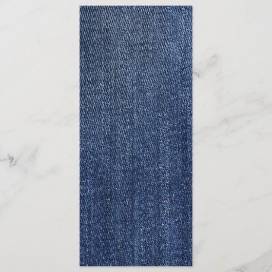 ブルージャンデニムとレース結婚のメニューカード メニュー (裏面)