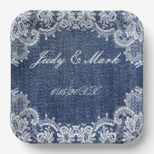 ブルージャンデニムアンドレース ペーパープレート (正面)