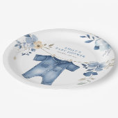 ブルージャンデニムスイートボーイベビーシャワー ペーパープレート (アングル)