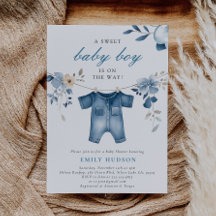 ブルージャンデニムスイートボーイベビーシャワー