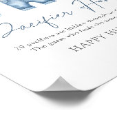 ブルージャンデニムベビーシャワーおしゃぶり狩りサイン ポスター (角)