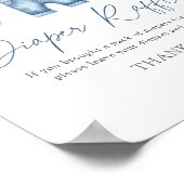 ブルージャンデニムベビーシャワーおむつラッフルサイン ポスター (角)