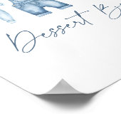 ブルージャンデニムベビーシャワーデザートバーサイン ポスター (角)