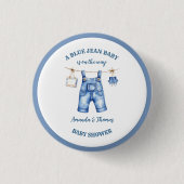 ブルージャンデニムベビーシャワー賛成 缶バッジ (正面)