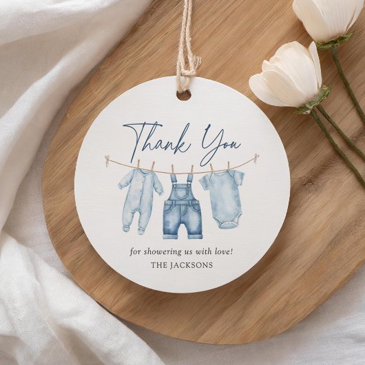 ブルージャンデニムベビーシャワー フェイバータグ