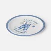 ブルージャンデニムベビーシャワー ペーパープレート (アングル)