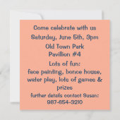 ブルージャンデニム誕生日招待状 招待状 (裏面)