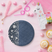 ブルージャンデニム&ダイアモンドきらきら光るパーティー ペーパープレート (パーティー)