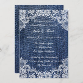 ブルージャンデニム&レースリハーサルディナー 招待状