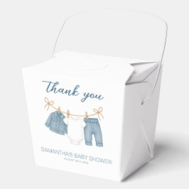 ブルージャンベビーオンザウェイベビーシャワー フェイバーボックス