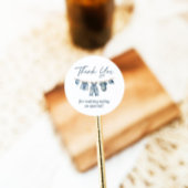 ブルージャンベビーシャワーありがとうラベル, ラウンドシール