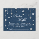 ブルージャンベビーシャワーおむつラッフル エンクロージャーカード (正面)