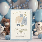 ブルージャンベビーシャワーデニムボーイ 招待状