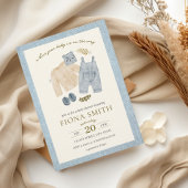 ブルージャンベビーシャワーデニムボーイ 招待状