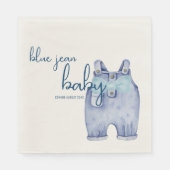 ブルージャンベビーシャワー食器 | デニムオーバーオール スタンダードランチョンナプキン (正面)