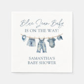 ブルージャンベビーシャワー、ウェスタンベビーシャワー スタンダードカクテルナプキン (正面)