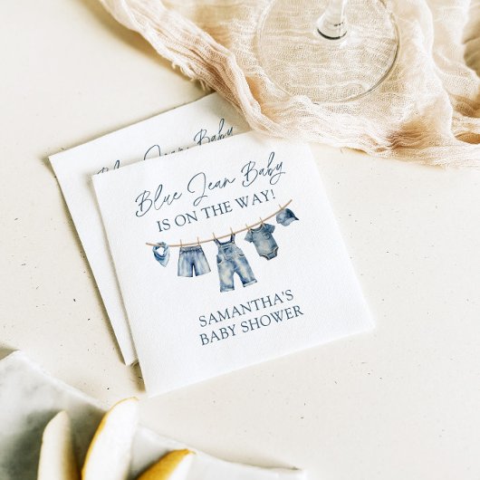 ブルージャンベビーシャワー、ウェスタンベビーシャワー スタンダードカクテルナプキン