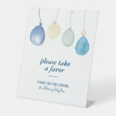 ブルージャンベビーシャワー | デニムはパーティー 台座サイン (正面)