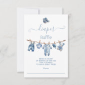 ブルージャンベビーデニムおむつラッフル 招待状 (正面)