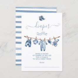 ブルージャンベビーデニムおむつラッフル 招待状