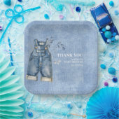 ブルージャンベビーデニムカントリーベビーシャワー ペーパープレート (パーティー)