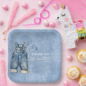 ブルージャンベビーデニムカントリーベビーシャワー ペーパープレート (パーティー)