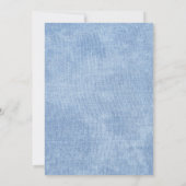 ブルージャンベビーデニムカントリー西ベビーシャワー 招待状 (裏面)