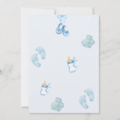 ブルージャンベビーデニムカントリー西ベビーシャワー 招待状 (裏面)