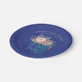 ブルージャンベビーデニムシャワーカスタム紙プレート ペーパープレート (アングル)