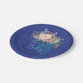 ブルージャンベビーデニムシャワー ペーパープレート (アングル)