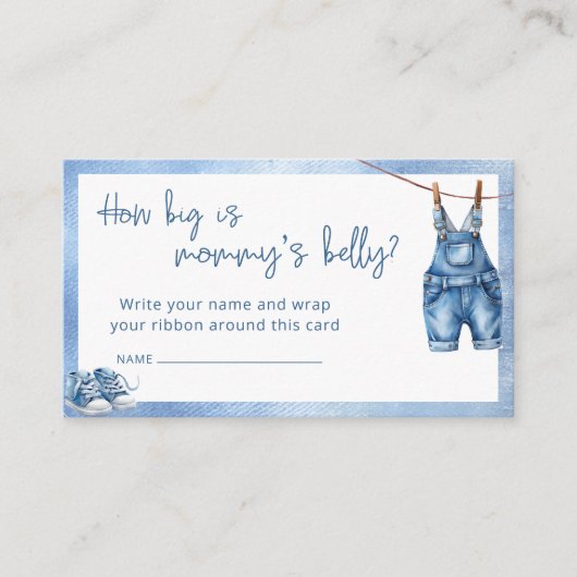ブルージャンベビーデニムブルーモーミーのお腹の大きさ エンクロージャーカード (正面)