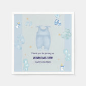 ブルージャンベビーデニムベビーシャワー招待 スタンダードカクテルナプキン (正面)